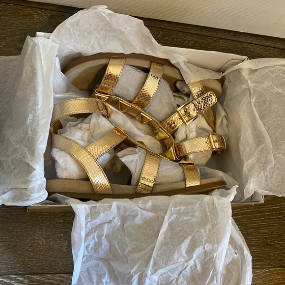 MICHAEL KORS (Brand New!) Golden Roman-Like Sandals - Picture 2 of 8